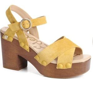 Sam Edelman Josefine mustard suede leather boho sandals Sz 9 1/2 new